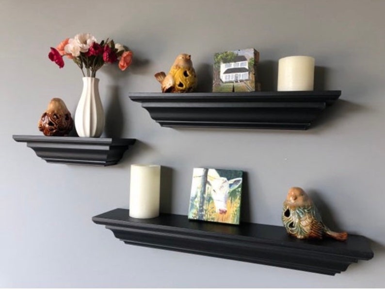 3 Piece Shelf Set Crown Moulding Shelves