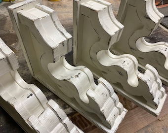 Large French Country Corbel Set / Farmhouse Corbels / Corbel Pair / Shelf Brackets / Countertop Brackets