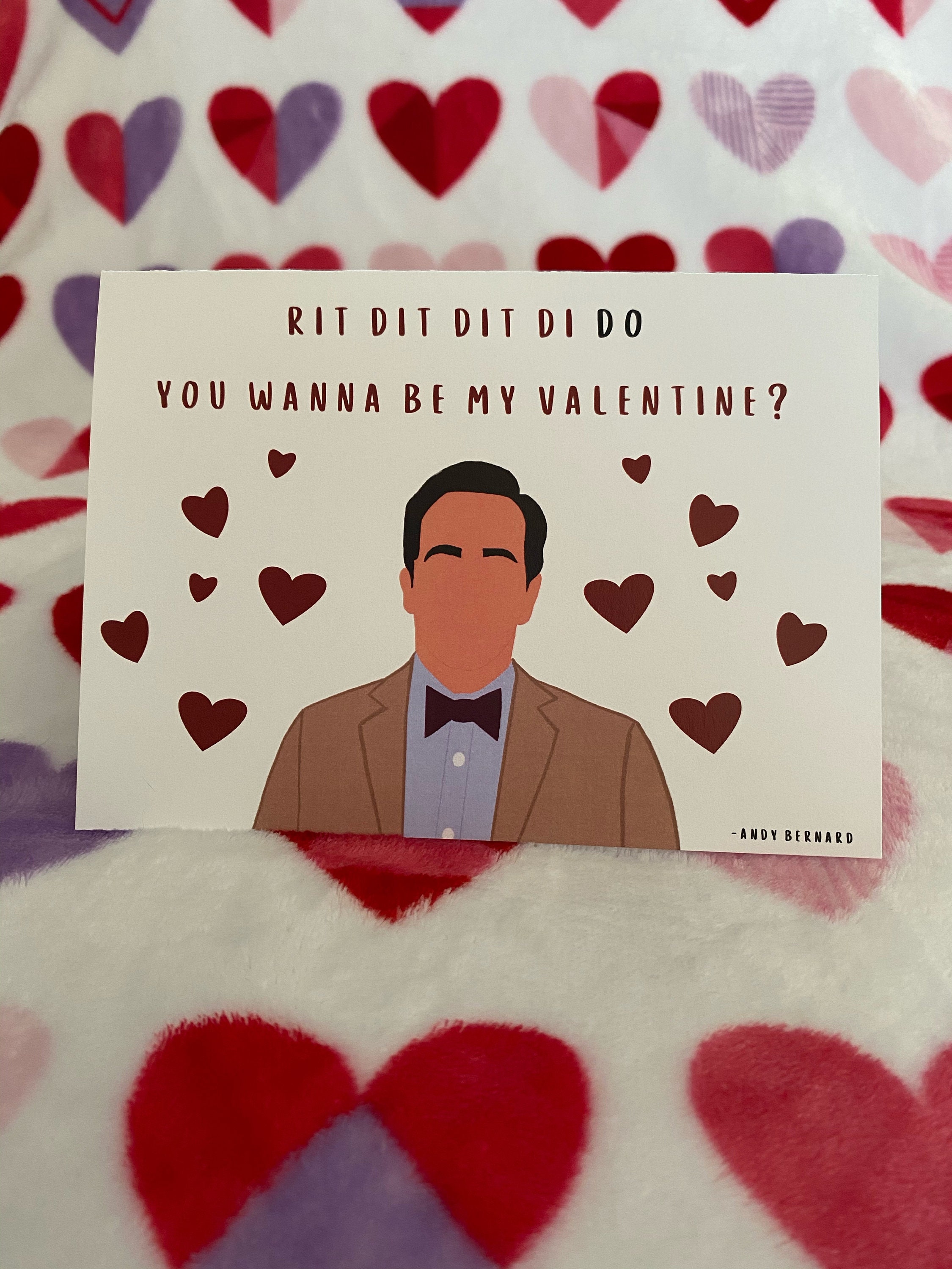 Andy Bernard Quotes Rit Dit Dit Di Doo 5x7 Andy Bernard Valentine Rit Dit Dit Di Do The Office | Etsy
