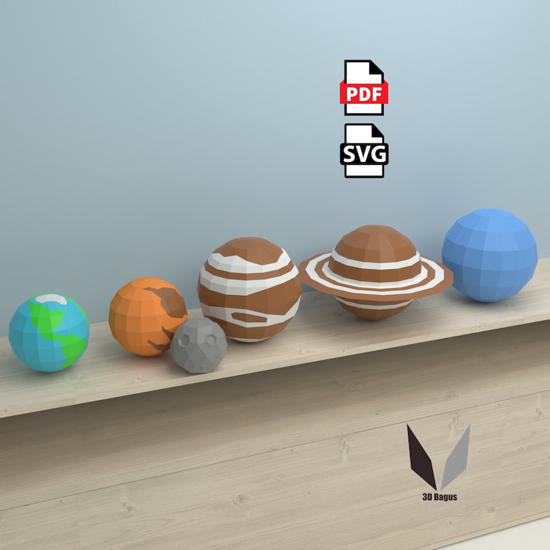 Paper Planisphere Planet Papercraft Bundle: DIY Low Poly Paper Sculpture (PDF Pattern) - Etsy