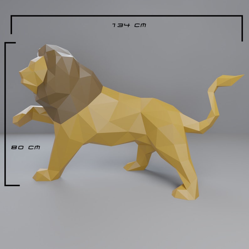 Do it yourself origami Lion 3D papercraft Cat PDF pattern Paper model pattern DIY paper sculpture Animal Low poly Art & Collectibles Prints Do it yourself origami Lion 3D papercraft Cat PDF pattern Paper model pattern DIY paper sculpture Animal Low poly Art & Collectibles Prints