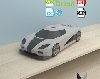 koenigsegg agera Sports Car Papercraft: DIY Low Poly Model (PDF Pattern)