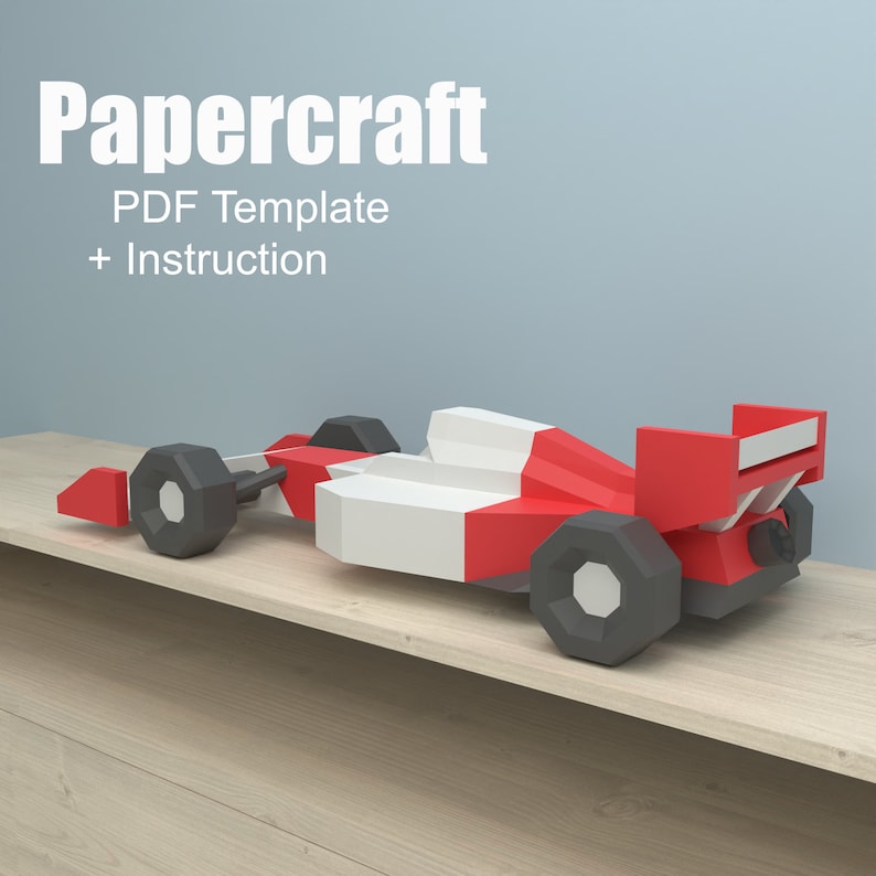 Papercraft Course F1 Car 3D Papercraft : modèle DIY en papier low poly (patron PDF ...