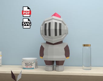 Gladiator Kid Papercraft: Low Poly 3D Paper Sculpture (PDF Pattern)