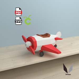 Avião de papel 3D: Modelo Low Poly para montar (molde em PDF)