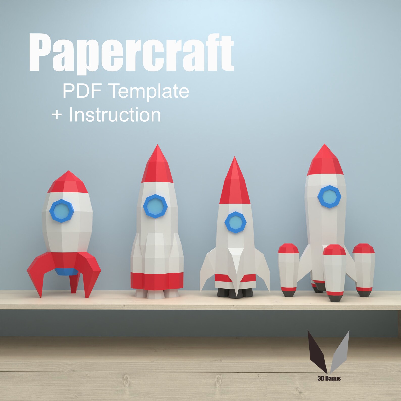 Rocket Bundle Pack 3D Papercraft DIY Paper Sculpture Paper Model ...