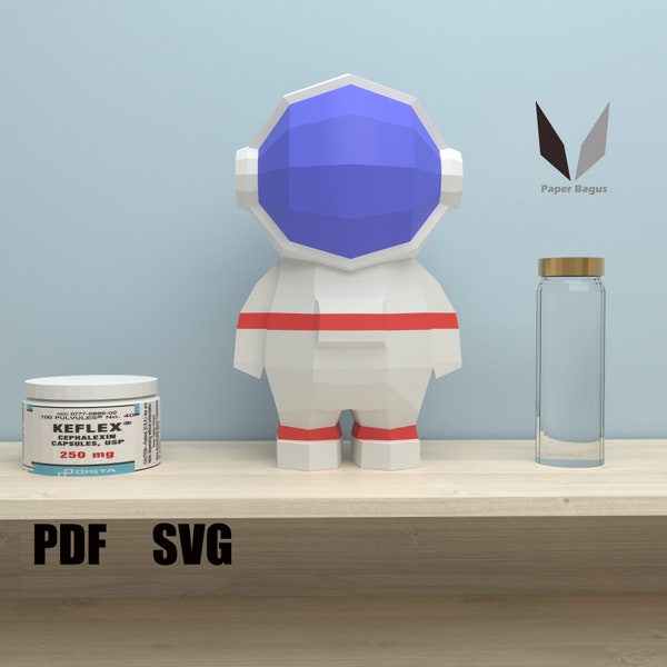 Astronaut kid 3D papercraft | DIY paper sculpture | Paper model pattern | Do it yourself | Low poly | PDF pattern | origami | home decor