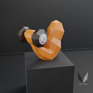 Muscular Arm Papercraft: DIY Low Poly Sculpture (PDF Pattern)