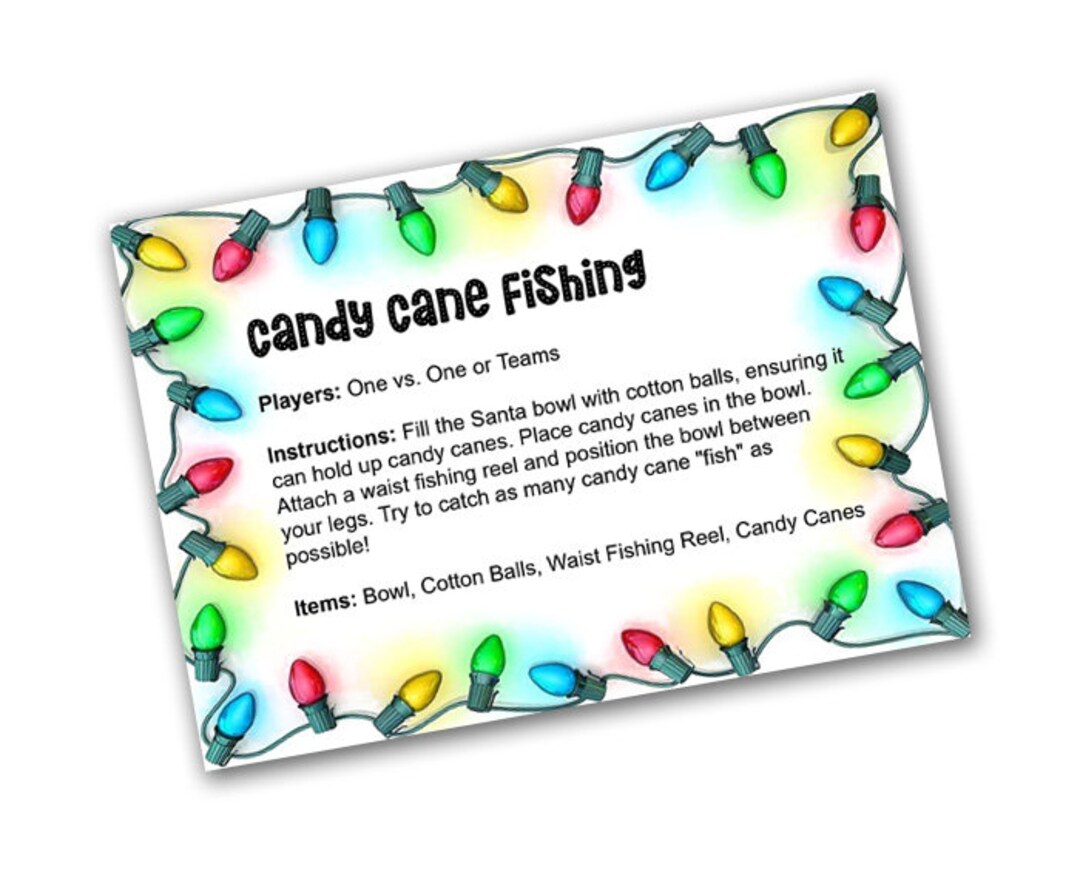 Candy Cane Fishing // Family Games // Candy Cane Games // Holiday Games // Hilarious Games Etsy