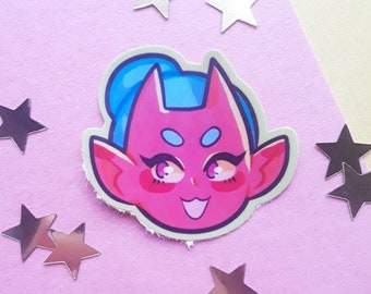 Red Demon sticker   | stickers | waterproof | demons | laptop sticker | 1-inch | small | fantasy | pop art |