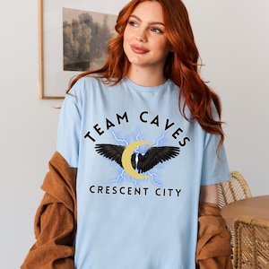 Team Caves Tee Shirt Crescent City T-shirt Crew Neck T-shirt Bookish T-shirt Sarah J Maas Official Licensed Merch image 1