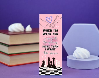 Check and Mate - Illustrated bookmark - Book lover gift - Pretty stationary - Gifts for readers