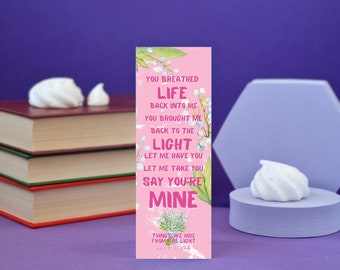 Things We Hide From the Light inspired Bookmark  Bibliophile Bookmark - Book Lover Gift - Romance Reader Bookmark