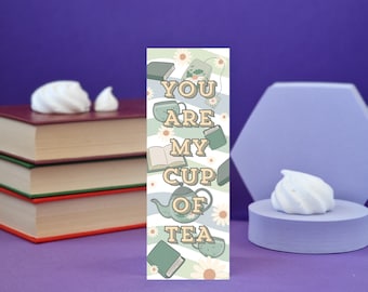 Cup Of Tea Bookmark  Bibliophile Bookmark - Book Lover Gift - Romance Reader Bookmark