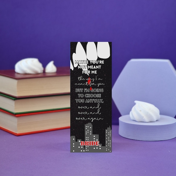 Bride vampire bookmark - Illustrated bookmark - Book lover gift - Pretty stationary - Gifts for readers