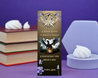 Fourth Wing Bookmark  Officially Licensed Rebbecca Yarros Merch - Dragon Bookmark - Book Lover Gift - Booktok
