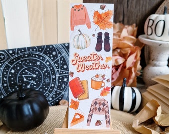 Sweater Weather - Bibliophile Bookmark - Book Lover Gift - Bookish Gift - Autumn gifts-