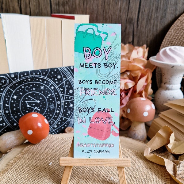 Nick and Charlie  Heartstopper Bookmark - Bibliophile Bookmark - Book Lover Gift- Fiction - Graphic Novel - TV Series