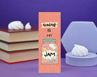 Reading is my Jam Bookmark - Bibliophile Bookmark - Book Lover Gift - Romance Reader Bookmark - Valentines Day Gift