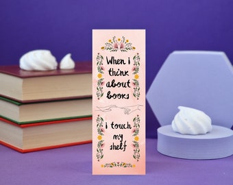 Thinking about Books Bookmark - Bibliophile Bookmark - Book Lover Gift - Romance Reader Bookmark - Valentines Day Gift