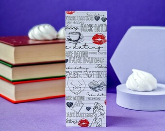 Fake Dating Trope Bookmark   Romance Trope - Bookish Gift - Gifts for readers - Birthday Gift