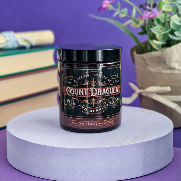 Vampire - Literary Candle - Bookish Soy Candle - Book Lover Gift - Dracula Fandom - Gifts for Readers -Gothic Literature