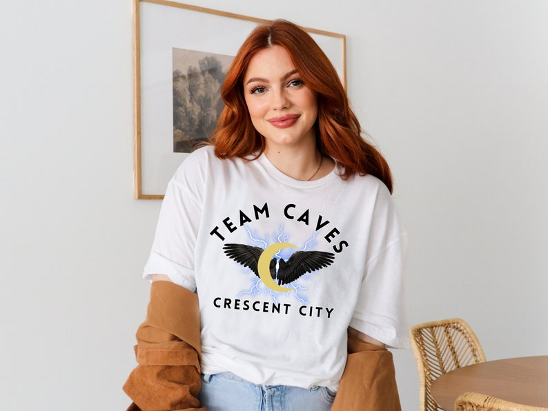Team Caves Tee Shirt Crescent City T-shirt Crew Neck T-shirt Bookish T-shirt Sarah J Maas Official Licensed Merch image 2