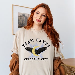 Team Caves Tee Shirt Crescent City T-shirt Crew Neck T-shirt Bookish T-shirt Sarah J Maas Official Licensed Merch image 4
