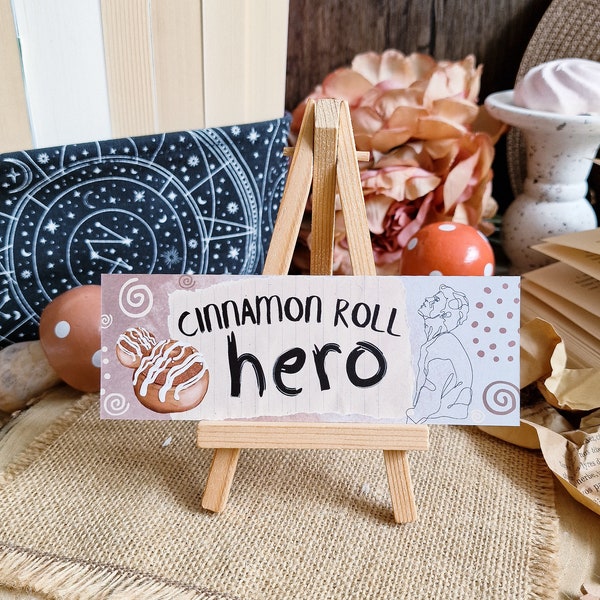 Cinnamon Roll Hero  Bibliophile Bookmark - Book Lover Gift - Bookish Gifts