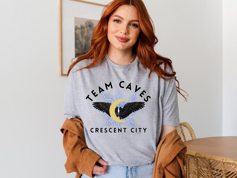 Team Caves Tee Shirt Crescent City T-shirt Crew Neck T-shirt Bookish T-shirt Sarah J Maas Official Licensed Merch image 3