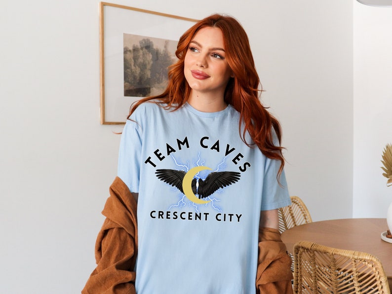 Team Caves Tee Shirt Crescent City T-shirt Crew Neck T-shirt Bookish T-shirt Sarah J Maas Official Licensed Merch image 1