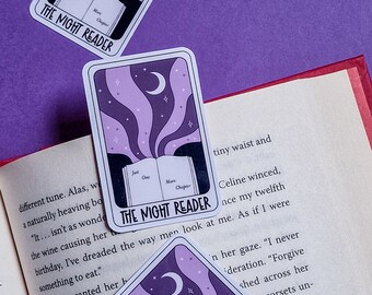 The Night Reader Tarot Card - Bookish sticker - Waterproof Vinyl Sticker - Book Lover Gift