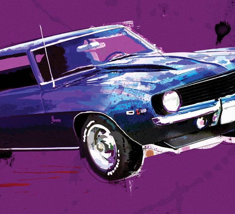 Camaro Muscle Car Happy Birthday Art Card Boys Card Card Etsy
