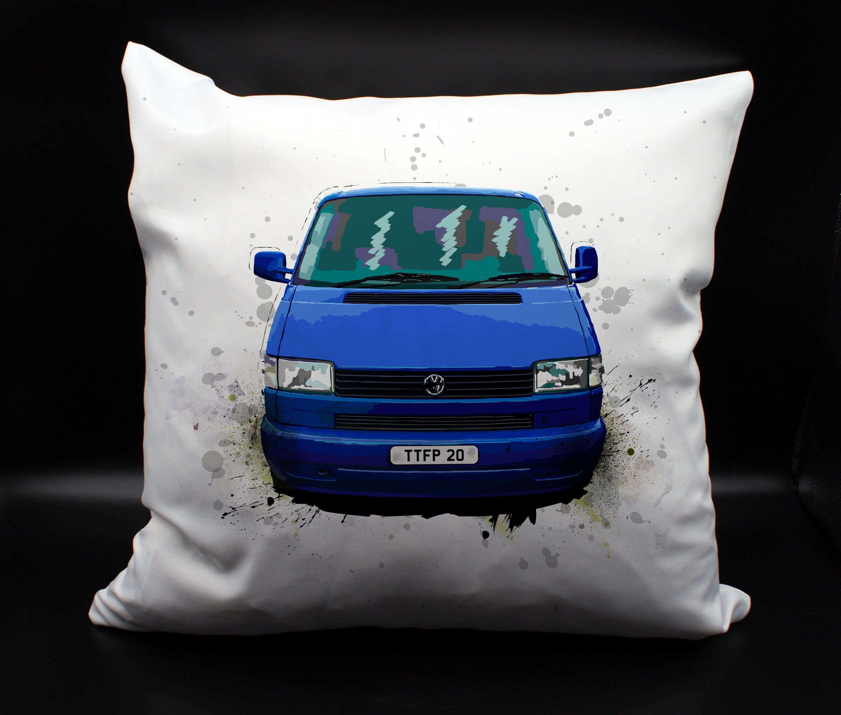 Personalised VW Camper van Transporter T4 Cushion Cover Gift Number