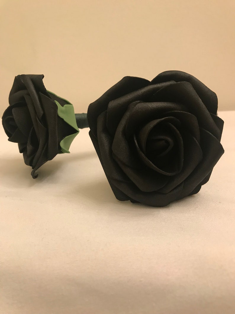 Handcrafted Rose Flower Pen Black Flower Pens Wedding Etsy
