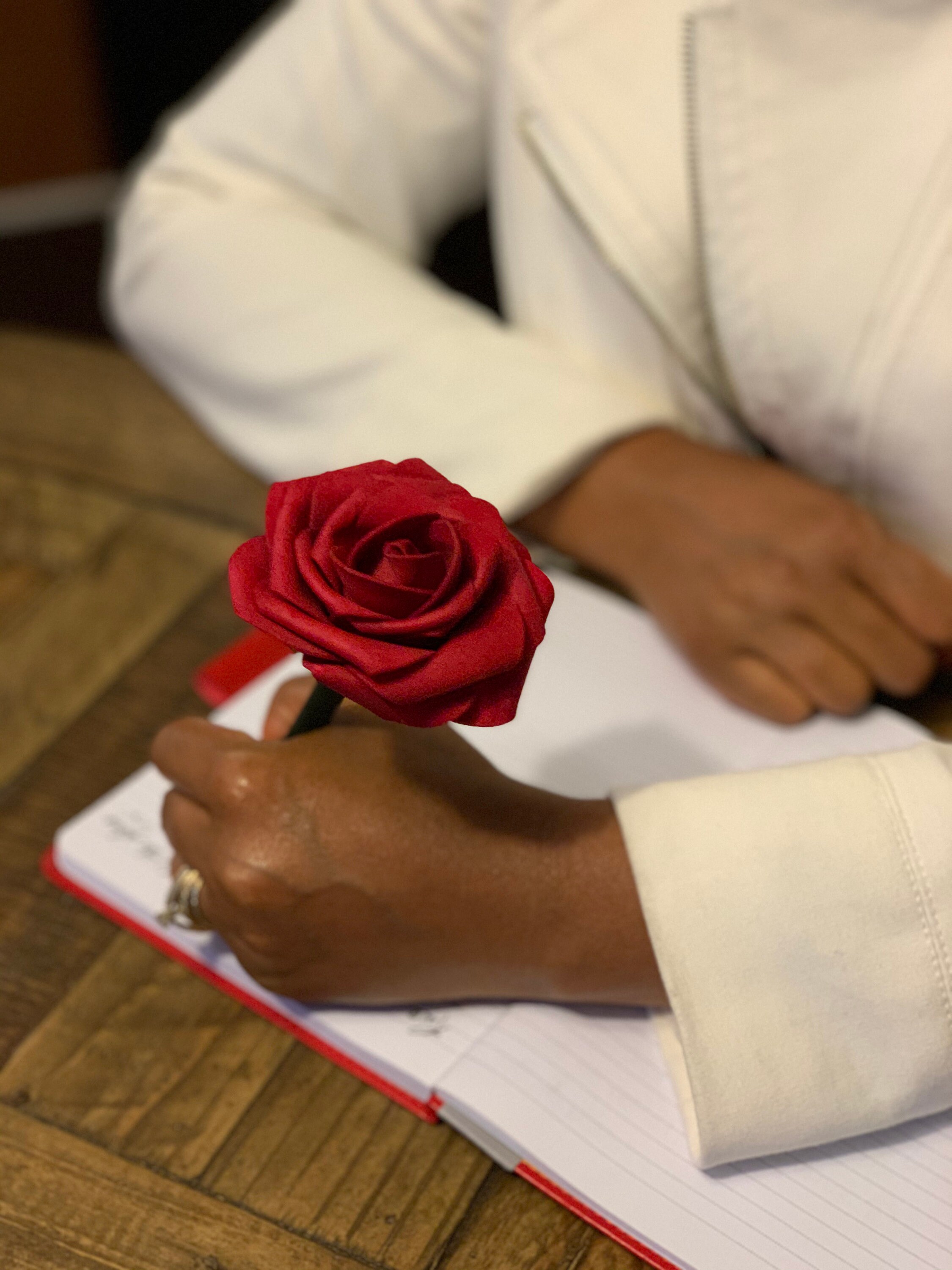 Handcrafted Rose Flower Pen Red Rose Flower Pens Wedding Etsy