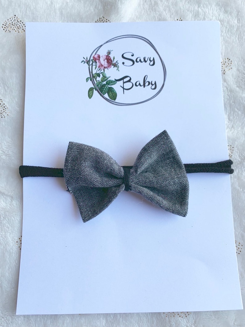 Dark Denim baby girl Bow