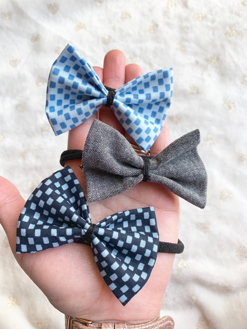 Dark Denim baby girl Bow