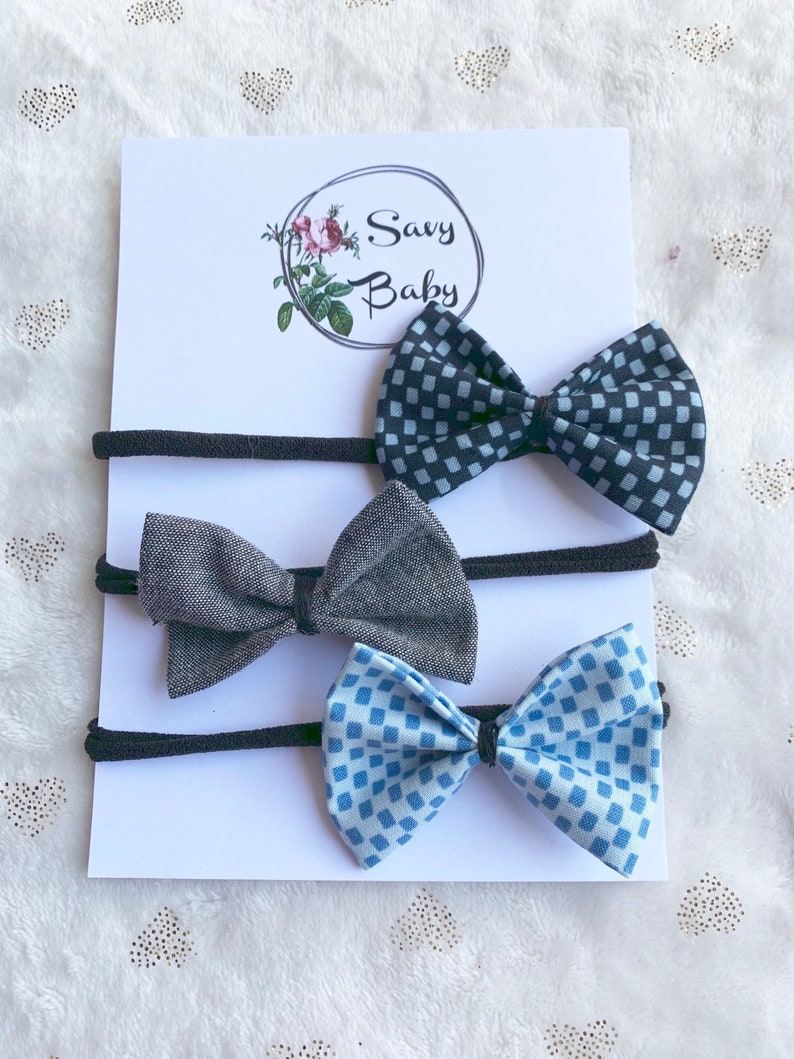 Dark Denim baby girl Bow