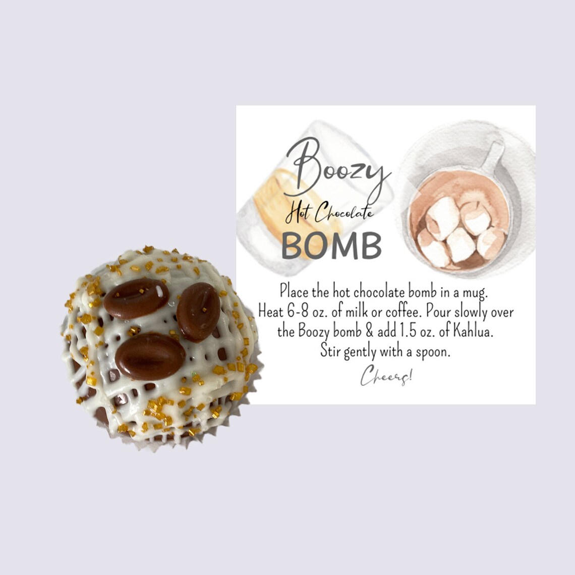 hot chocolate bomb with mug