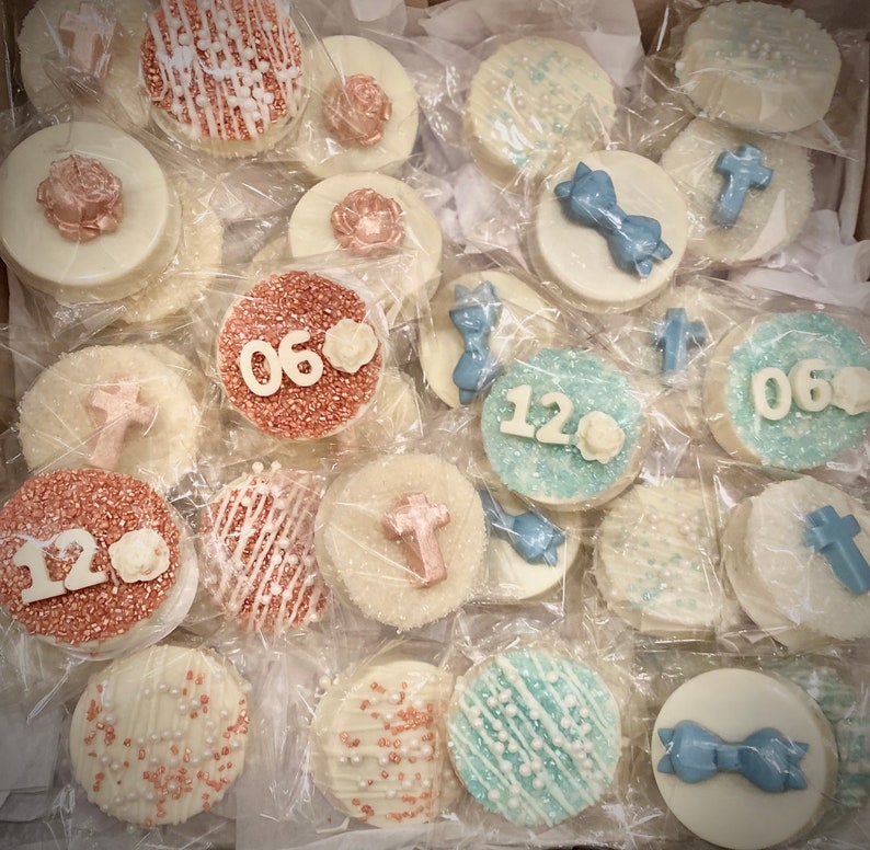 Chocolate God Parent Proposal decorative cookies Baptism Christening First Communion Chocolate Covered Oreos /& Treats Party Favors