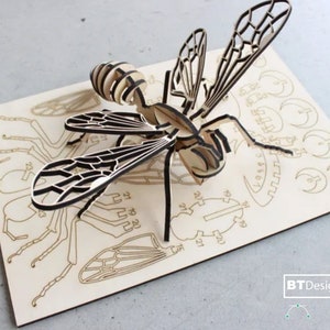 Bee laser cut files,cnc files,laser cut,vector file,cnc files,cnc router files, Ai EPS PDF SVG Files