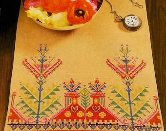 Cretan Cross Stitch Pattern: Greek Folk Flowers Embroidery (PDF)