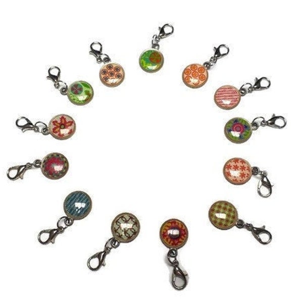 Crochet Stitch Markers | Multicolor Removable | Easy to remove and to place | Charms | Zip Zipper pullers | Different Shapes | Metal markers