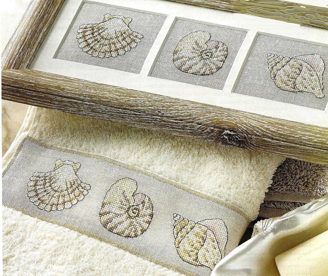 Seashells Cross Stitch Pattern: Beach Decor, Easy Beginner (PDF Pattern ...