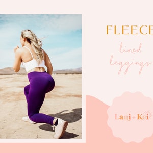 Buy 2 Get 1 Free Bralette, Fleece Lined Leggings in Purple, Fall/Winter Leggings (see description for details)