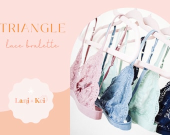 Buy 2 Get 1 Free Bralette, Lace Triangle Bralette (see description for details)