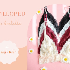 Buy 2 Get 1 Free Bralette, Lace Scalloped Bralette (see description for details)