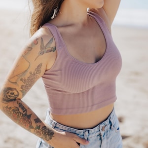 Stretchy Ribbed Bralette Tank Top (see description for details)