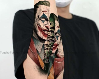Body Art Colored Dark Joker Arm Tattoo Men or Women Unisex Stickers